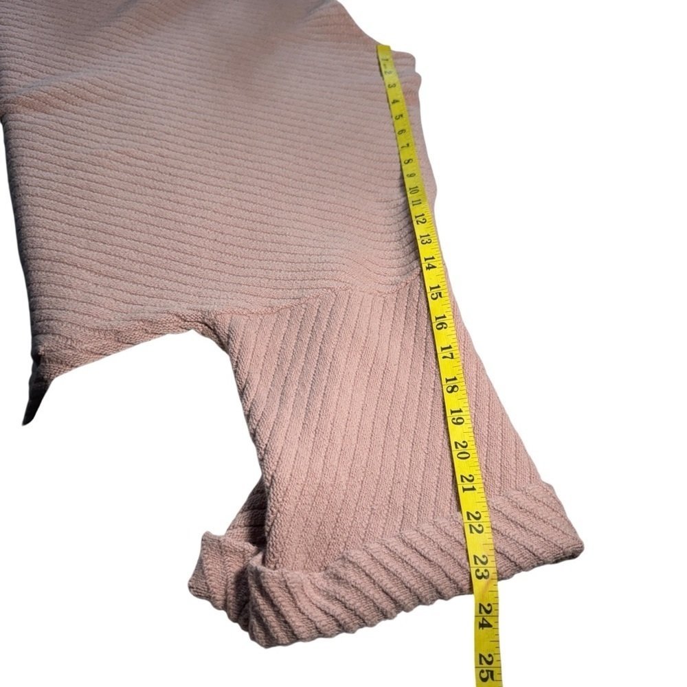 Free People I Can’t Wait Cropped Oversized Sweater Size Small Pink Blush Ribbed - Picture 7 of 12